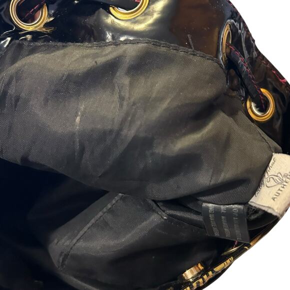 Vintage Y2K BabyPhat Shoulder Bag Black Multicolor Logo Print Adjustable Strap - Picture 15 of 16